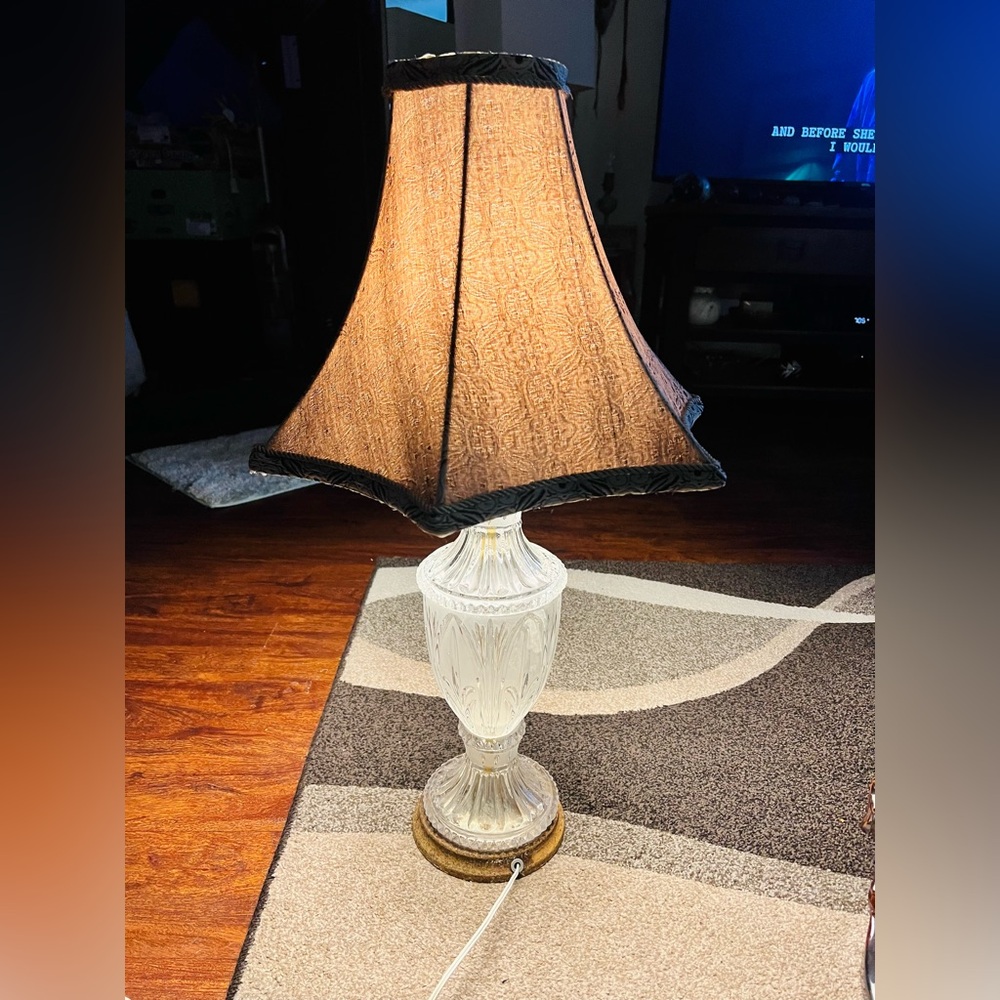 Vintage European cut glass lamp